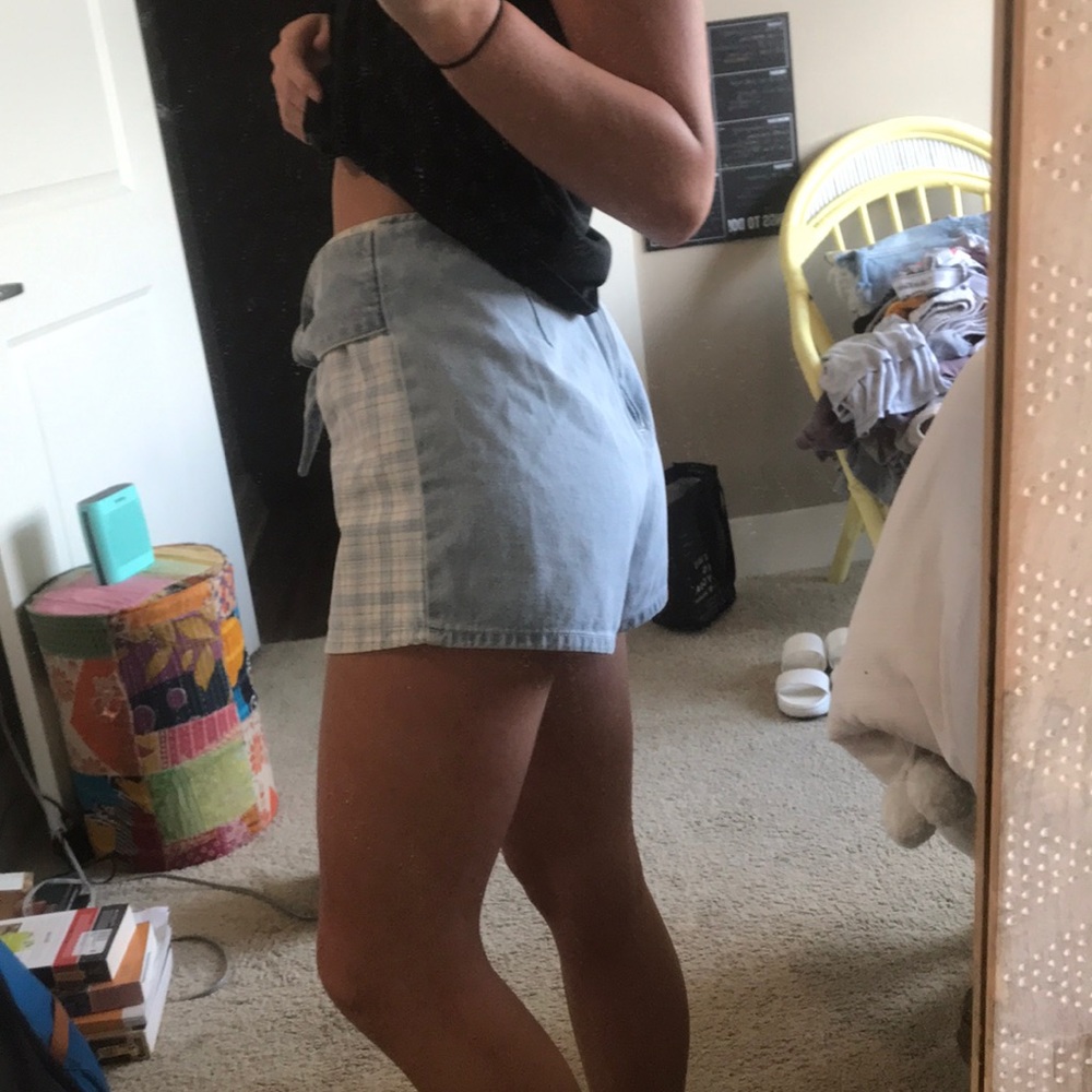 BDG Denim/Plaid HighWaisted ShortsUrban Outfitters